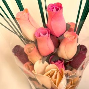 Beautiful wooden roses.  Not for sale